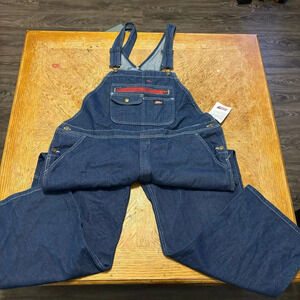 NWT Dickies Durable Bib Overalls Denim Jean Indigo Blue Men's XL R Workwear